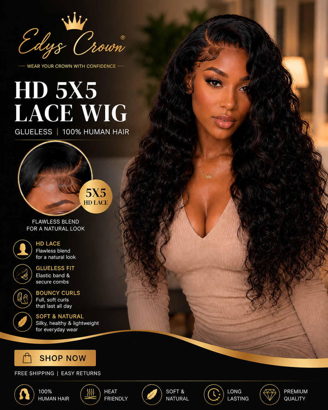HD 5X5 LACE WIG